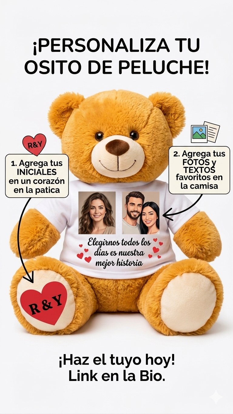 Oso de peluche personalizado: osito suave y tierno para niños y adultos, el regalo perfecto para cumpleaños y ocasiones especiales